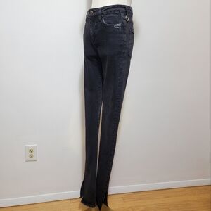 Simon Miller Jeans 26×38 High Waist Slim Split Hem Black Japanese selvedge